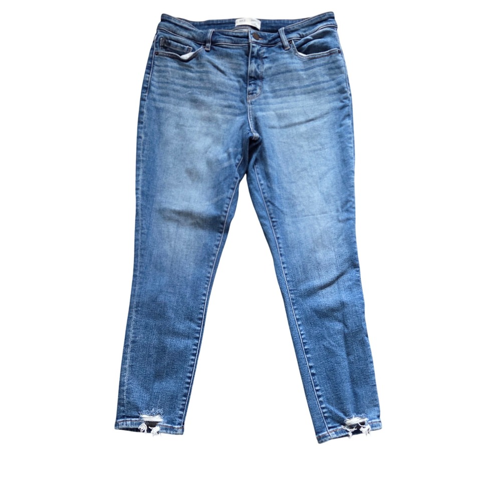 BKE Gabby Jeans Womens 30x27 High Rise Curvy Ankle Blue Medium Wash Distressed